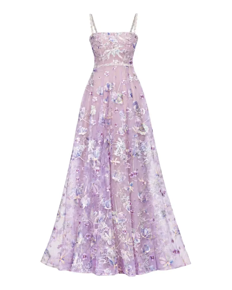 BRONX AND BANCO Midnight embroidered floral maxi gown - Violett Violett