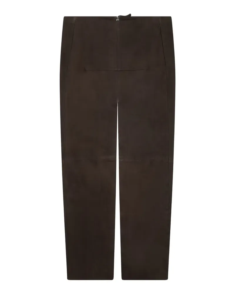 Rick Owens front-slip leather skirt - Braun Braun