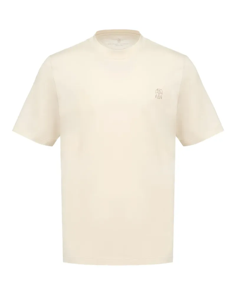 Brunello Cucinelli T-Shirt mit Stickerei - Nude Nude