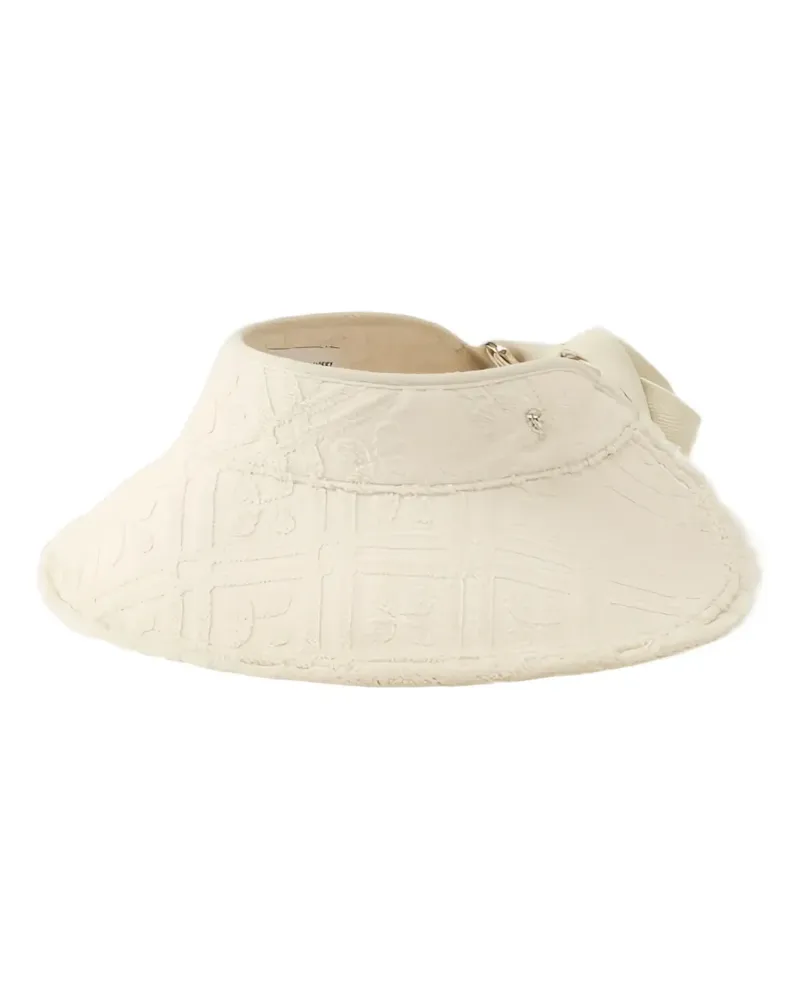 Helen Kaminski geometric-pattern fringed-edge visor - Weiß Weiß