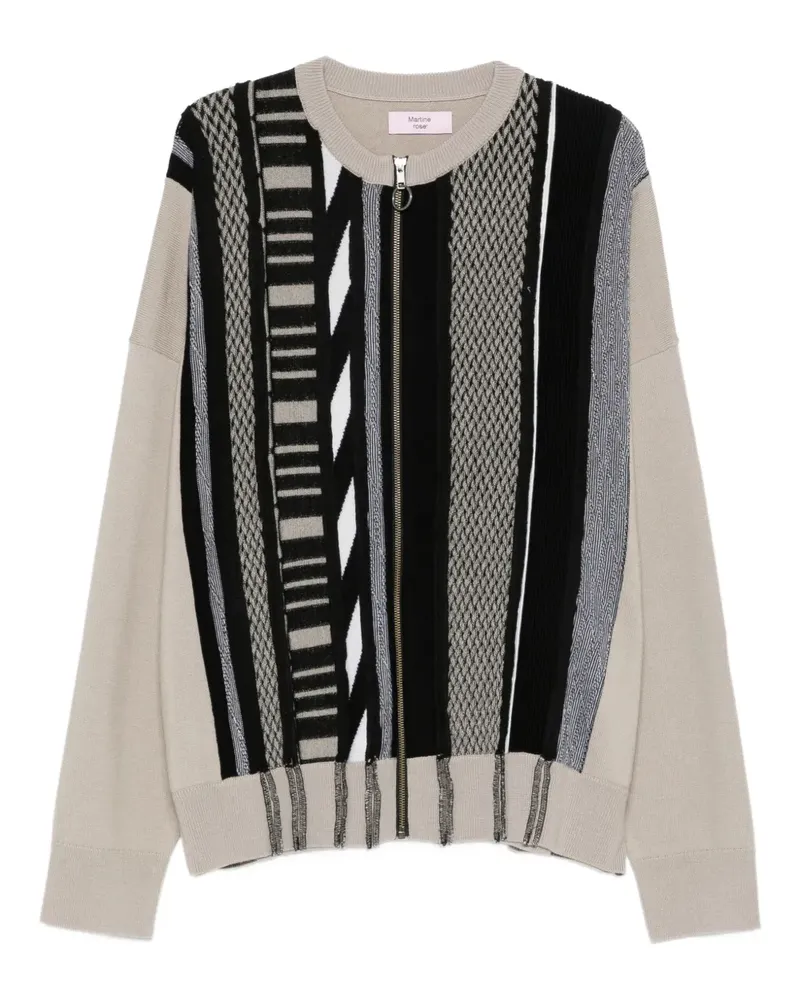 Martine Rose Gestreifter Cardigan mit Reißverschluss - Nude Nude
