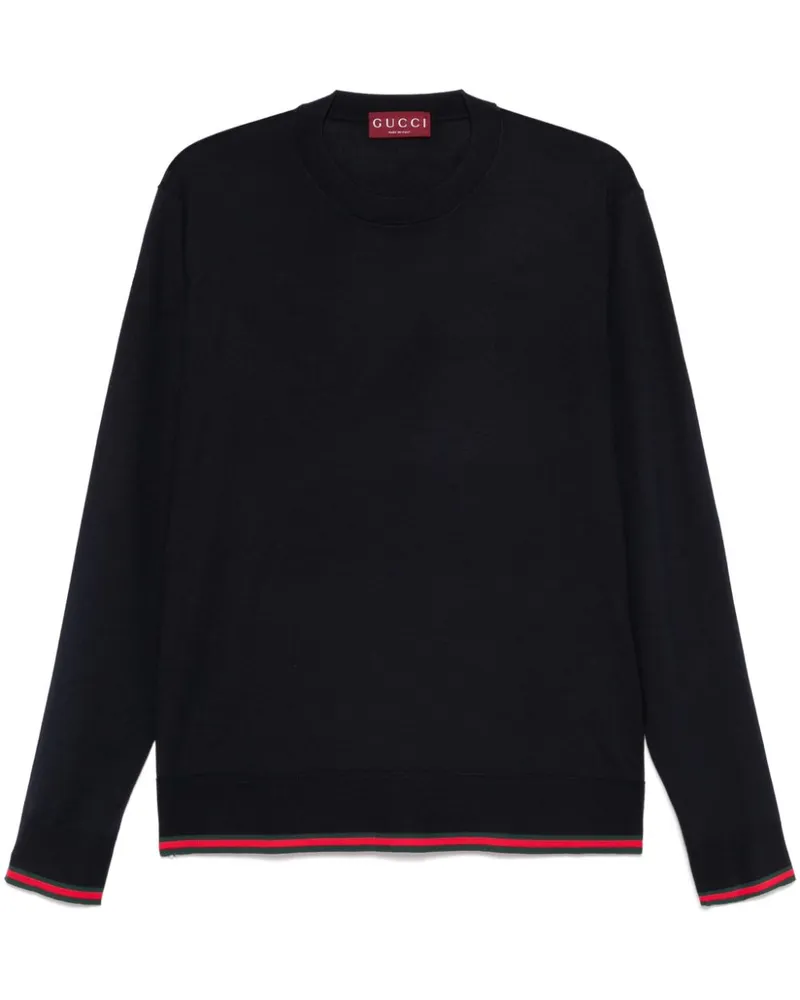 Gucci Pullover mit Webstreifen - Blau Blau