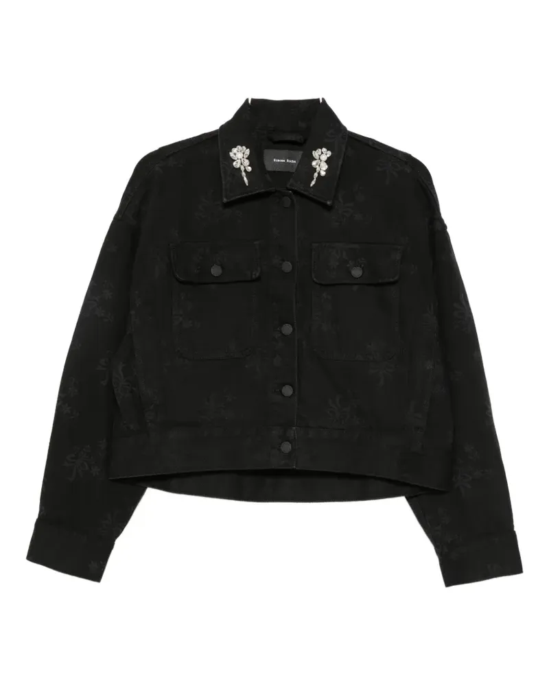 Simone Rocha collar-embellished jacket - Schwarz Schwarz