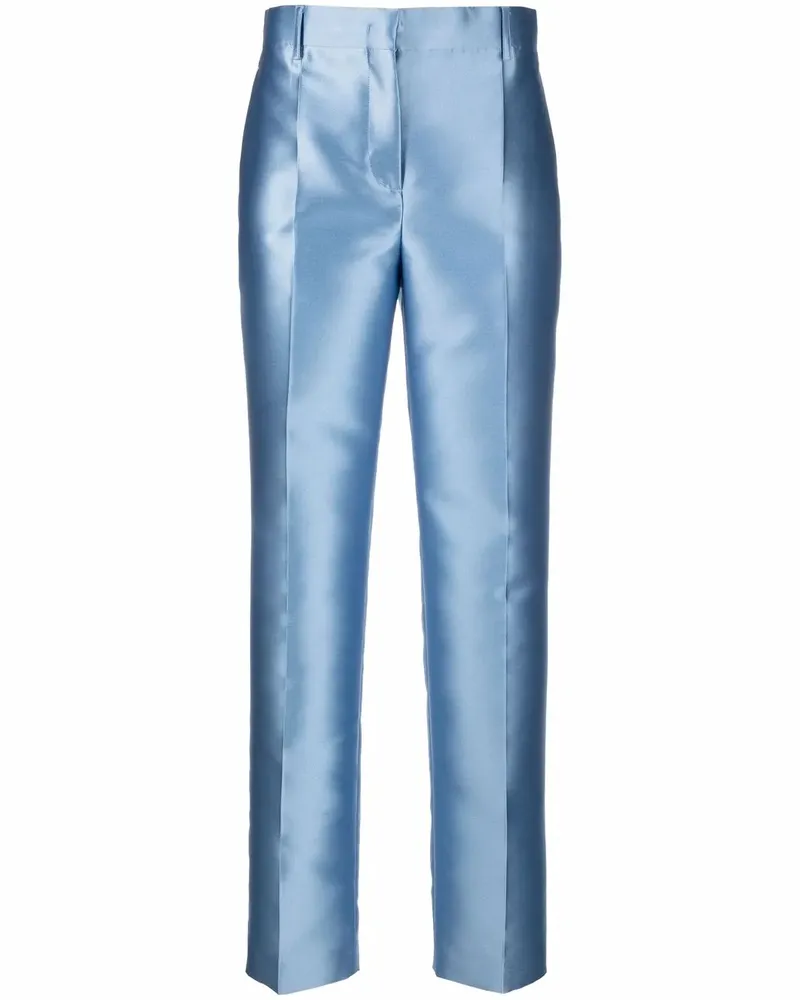 Alberta Ferretti Gerade Hose aus Satin - Blau Blau