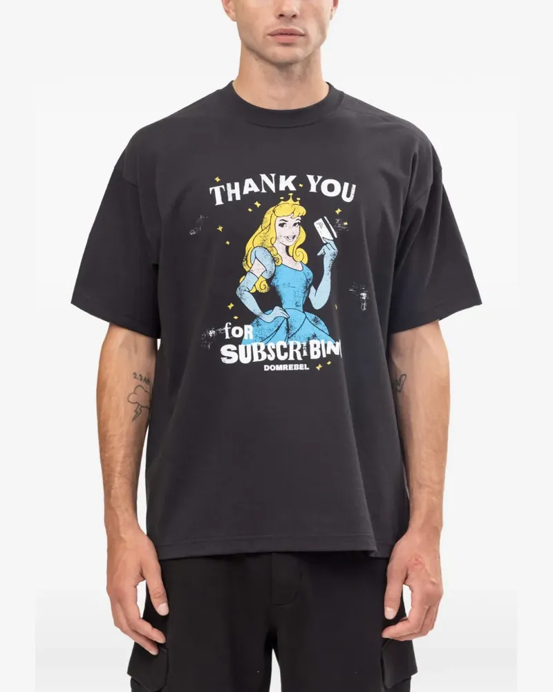 DOMREBEL Subscribe T-Shirt - Schwarz Schwarz
