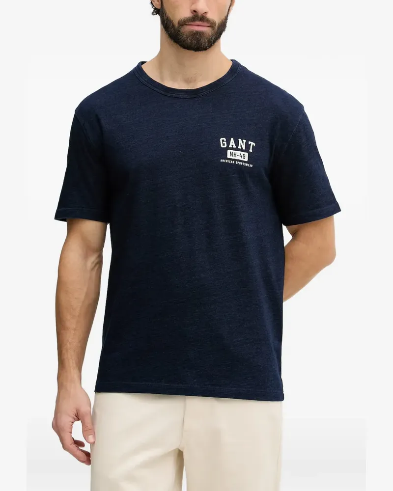 Gant logo-print T-shirt - Blau Blau