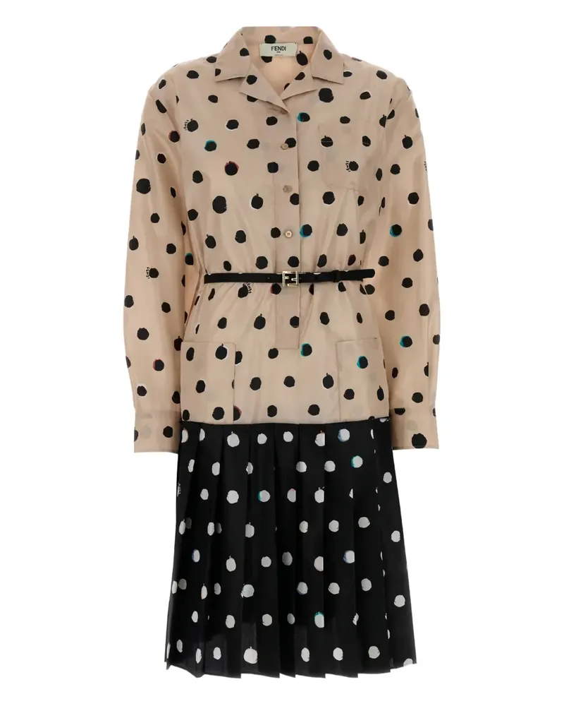 Fendi Kleid mit Polka Dots - Nude Nude