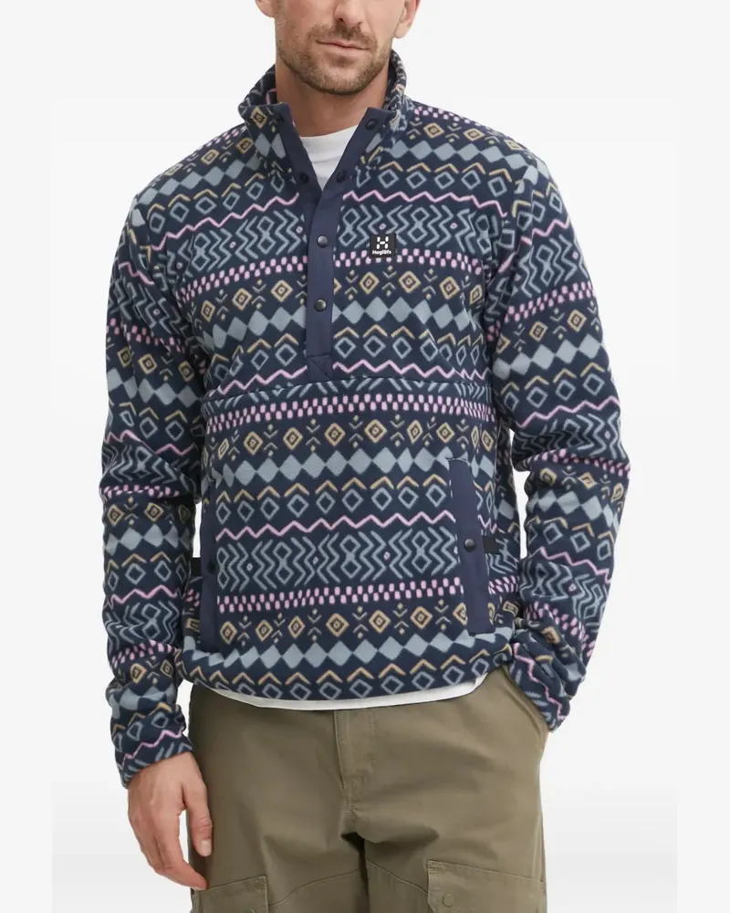 Haglöfs Mora geometric-pattern half-buttoned sweatshirt - Blau Blau