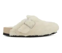Boston Shearling Mules - Nude