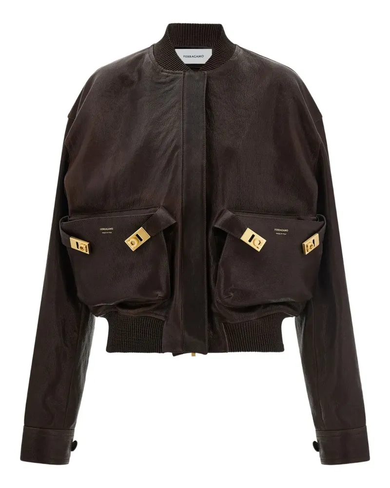 Ferragamo Bomberjacke mit aufgesetzten Taschen - Braun Braun