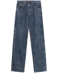 Maison Margiela Gerade Jeans mit Knitteroptik Blau