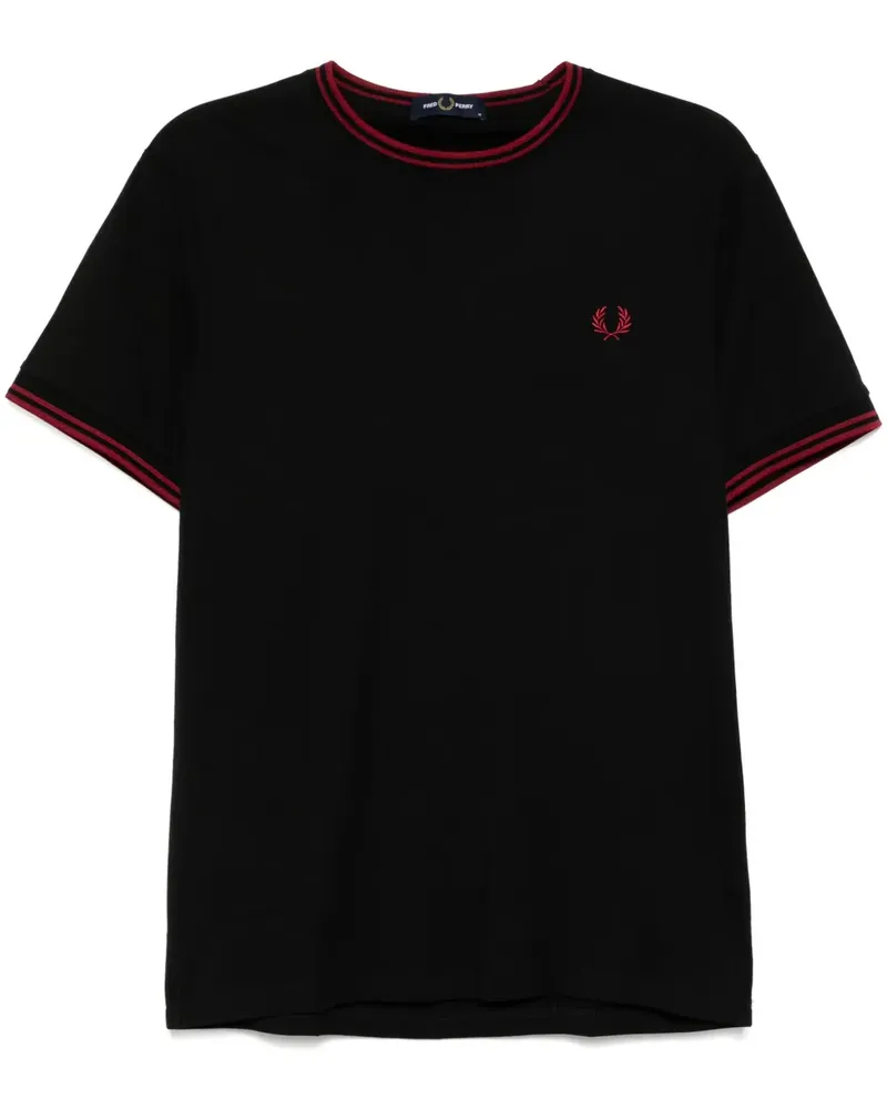 Fred Perry T-Shirt mit Streifendetails - Schwarz Schwarz