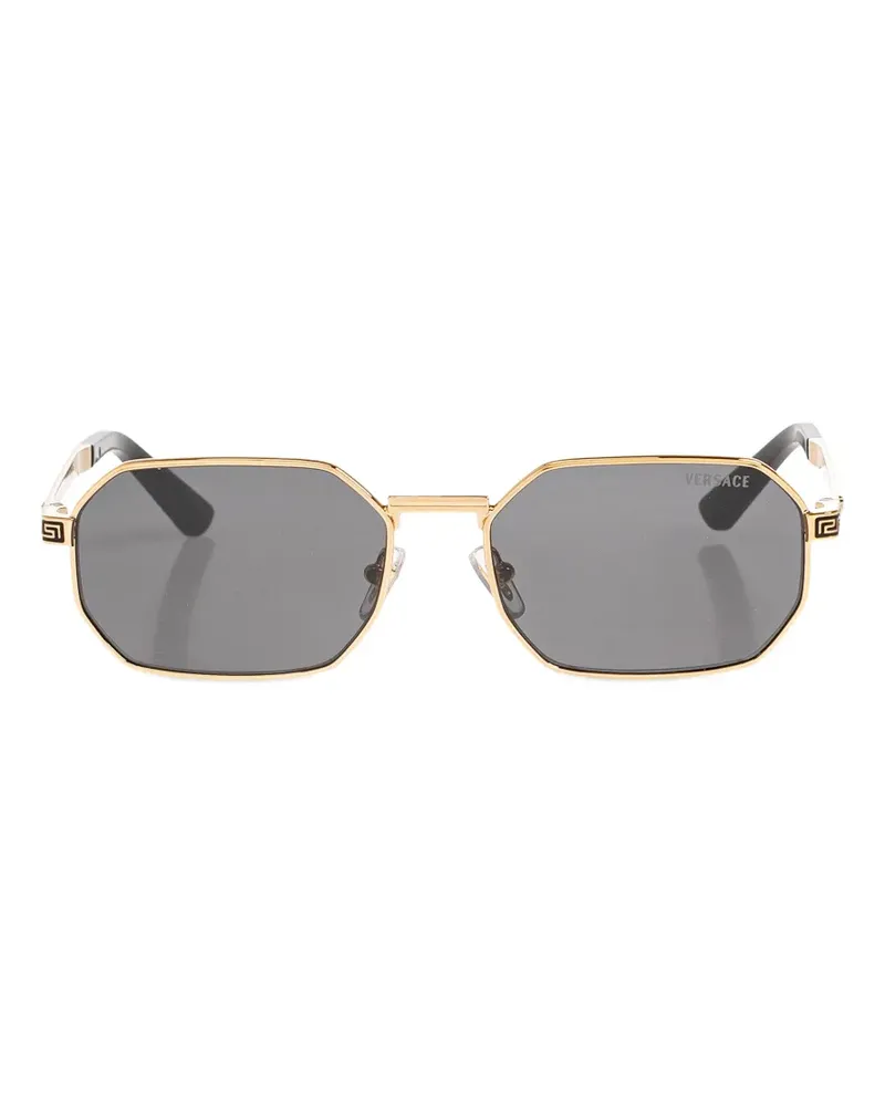 Versace Greca-detail geometric-frame sunglasses - Gold Gold