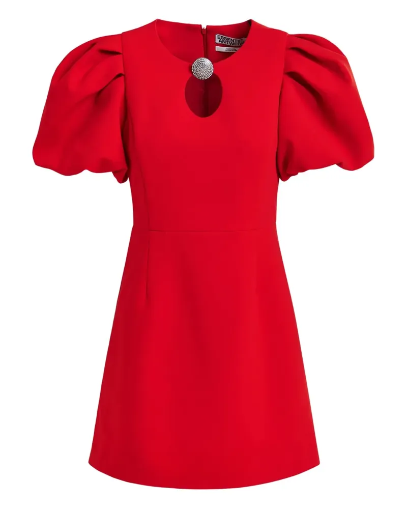 Essentiel Verziertes Minikleid mit Puffärmeln - Rot Rot