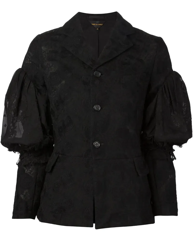 Comme des Garçons Spitzenjacke mit Puffärmeln - Schwarz Schwarz