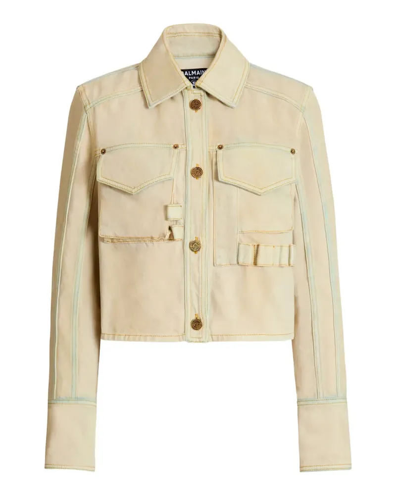 Balmain Ausgeblichene Jeansjacke - Nude Nude