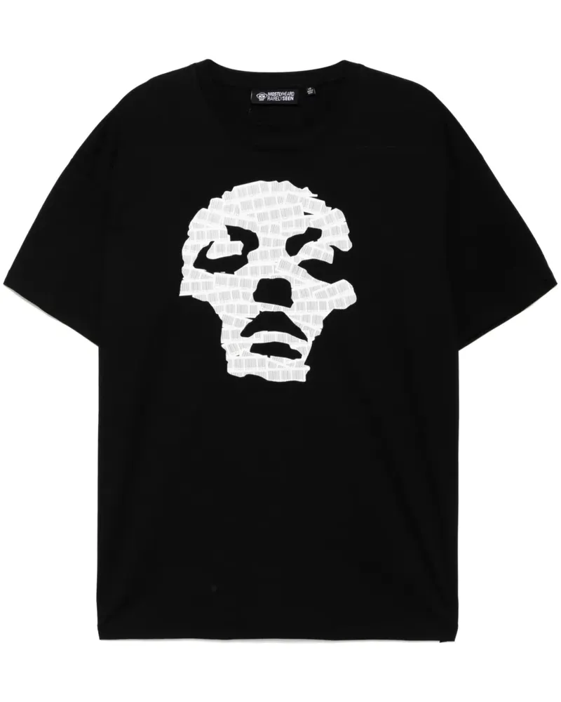 Mostly Heard Rarely Seen T-Shirt mit Barcode-Gesicht - Schwarz Schwarz