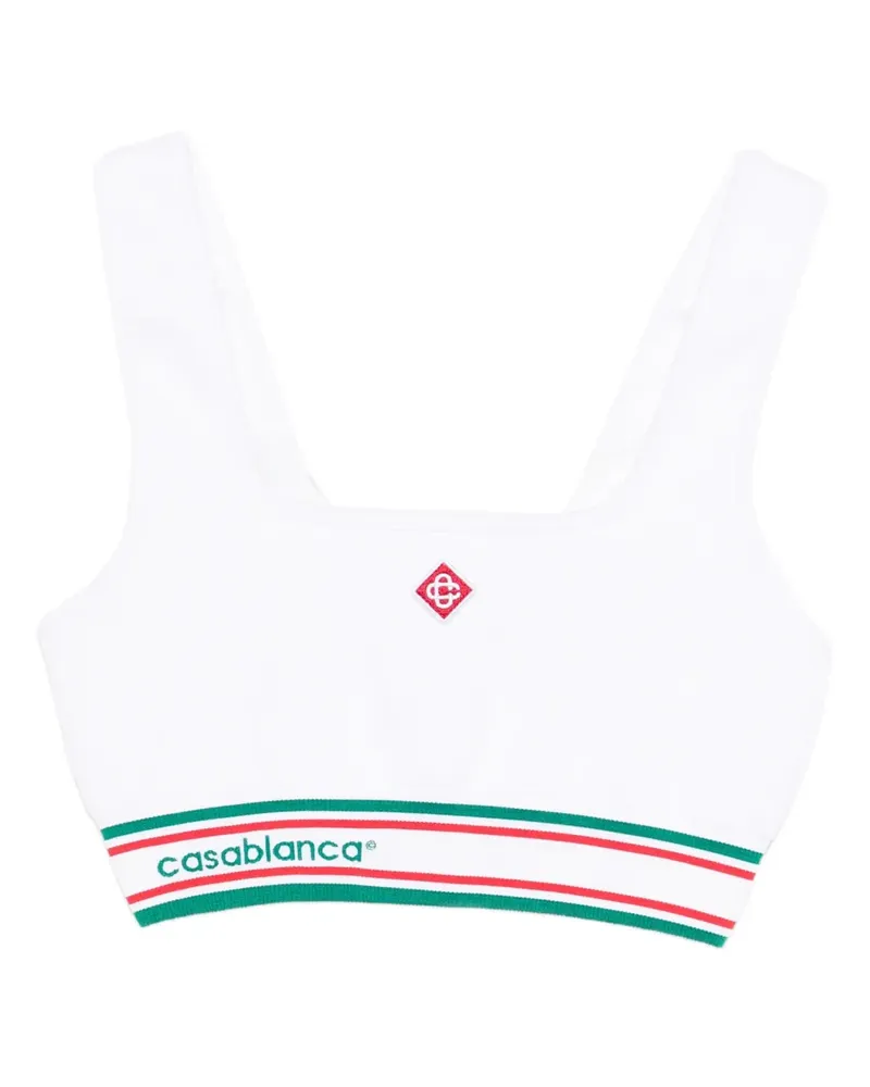 Casablanca Paris square-neck striped top - Weiß Weiß