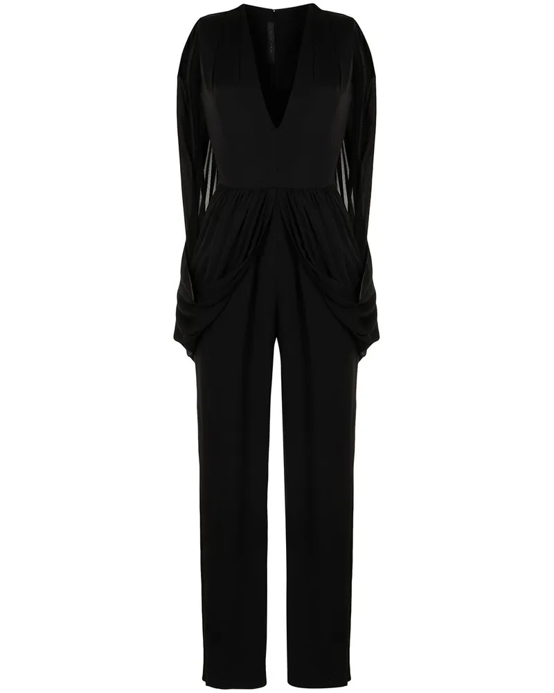 Elie Saab Jumpsuit mit tiefem Ausschnitt Schwarz