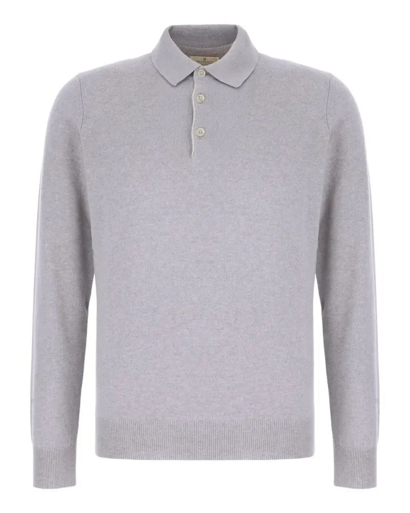 PANICALE Cashmere Poloshirt mit Knopfleiste - Grau Grau