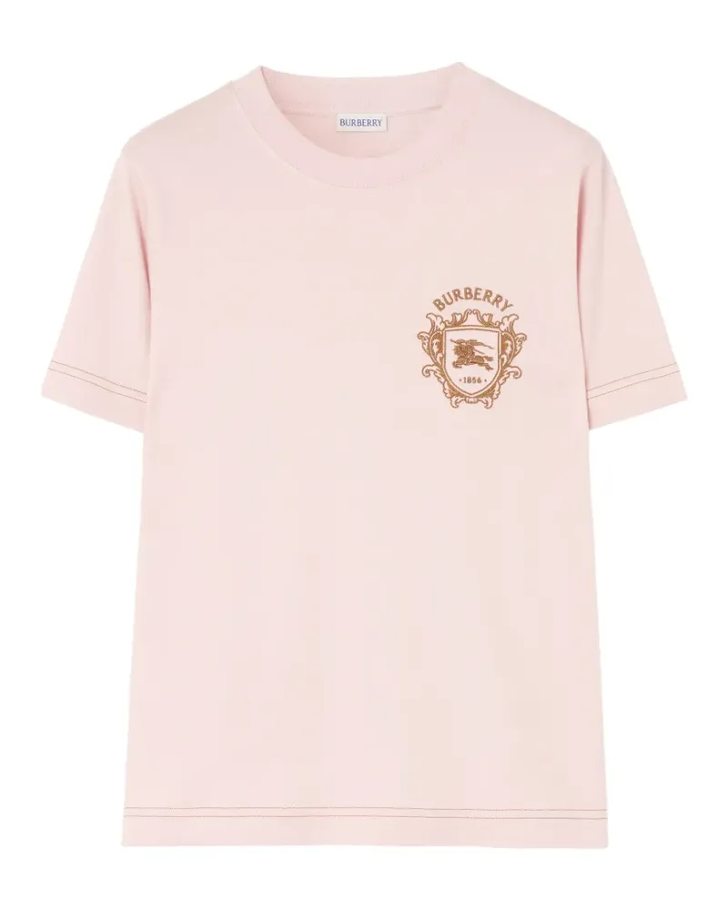 Burberry T-Shirt mit Knight Check - Rosa Rosa