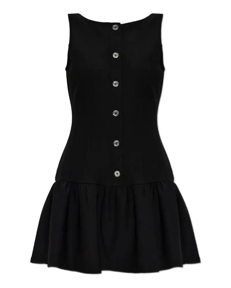 Michael Kors ruffled-skirt button-up mini dress - Schwarz Schwarz