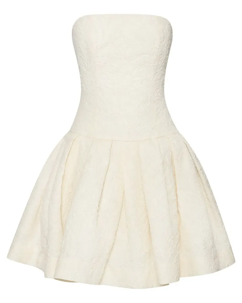 Oscar de la Renta Midikleid mit Stickerei - Weiß Weiß