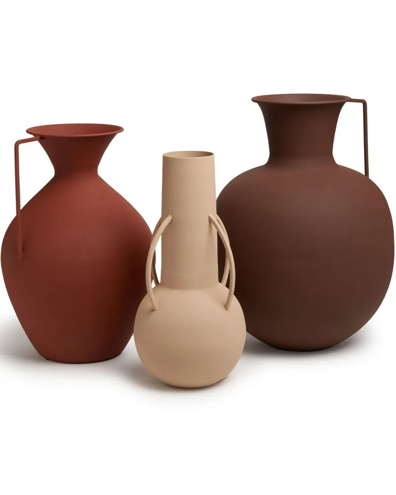POLSPOTTEN Set aus drei Roman Vasen - Braun Braun