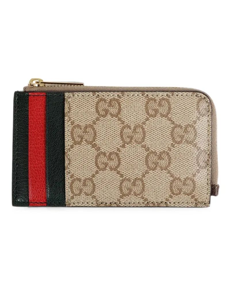 Gucci GG Supreme Portemonnaie mit Webstreifen - Nude Nude