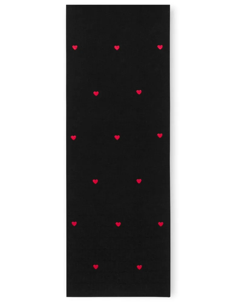 Moschino Gestrickter Schal mit Herzstickerei - Schwarz Schwarz