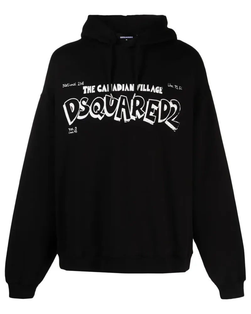 Dsquared2 Hoodie mit Logo-Print - Schwarz Schwarz