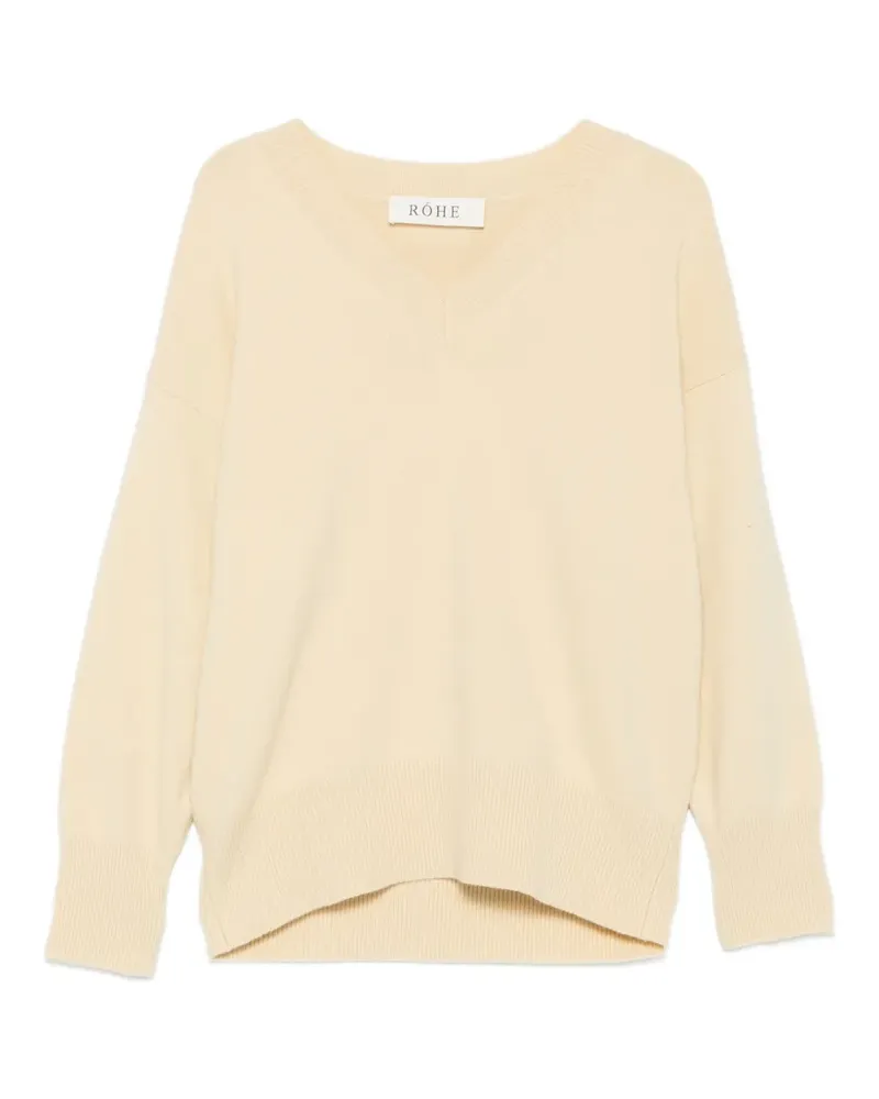Róhe Classic Pullover mit V-Ausschnitt - Nude Nude