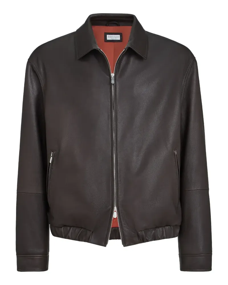 Brunello Cucinelli leather jacket - Braun Braun