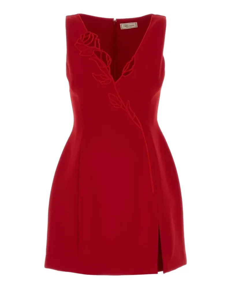 Blumarine rose-embroidered sleeveless mini dress - Rot Rot