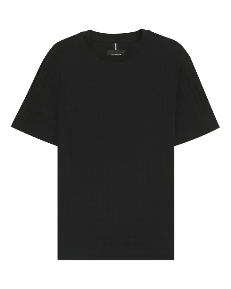 HUGO BOSS T-Shirt mit Hahnentrittmuster - Schwarz Schwarz