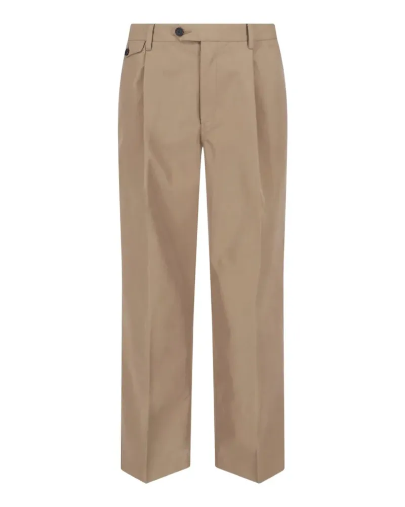 Dunst buttoned front-pleat trousers - Braun Braun