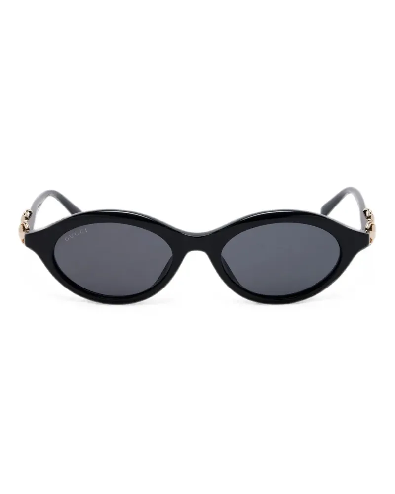 Gucci Horsebit oval-frame sunglasses - Schwarz Schwarz