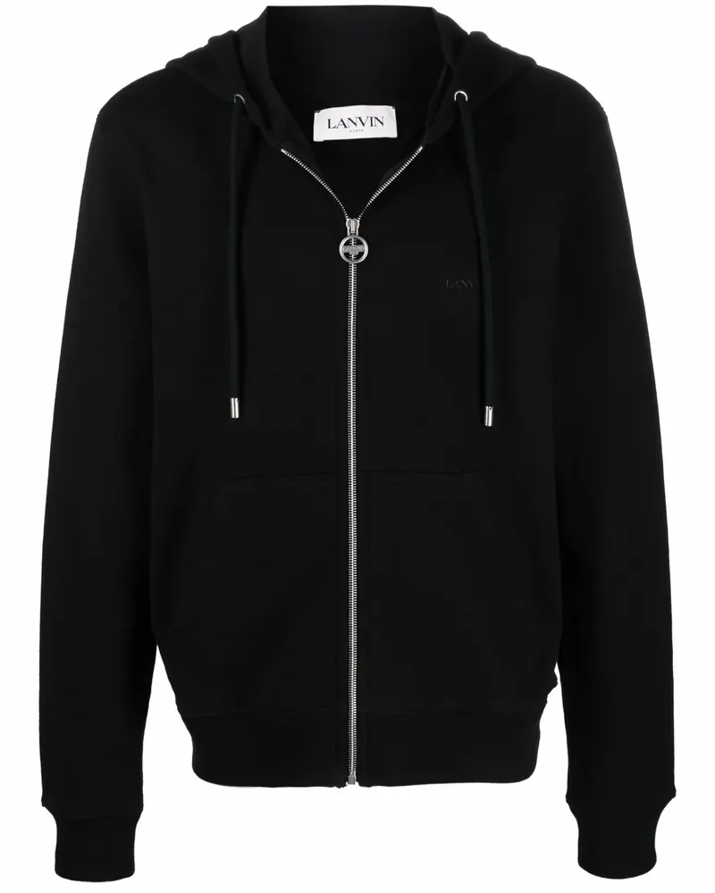 Lanvin Hoodie mit Logo-Stickerei - Schwarz Schwarz