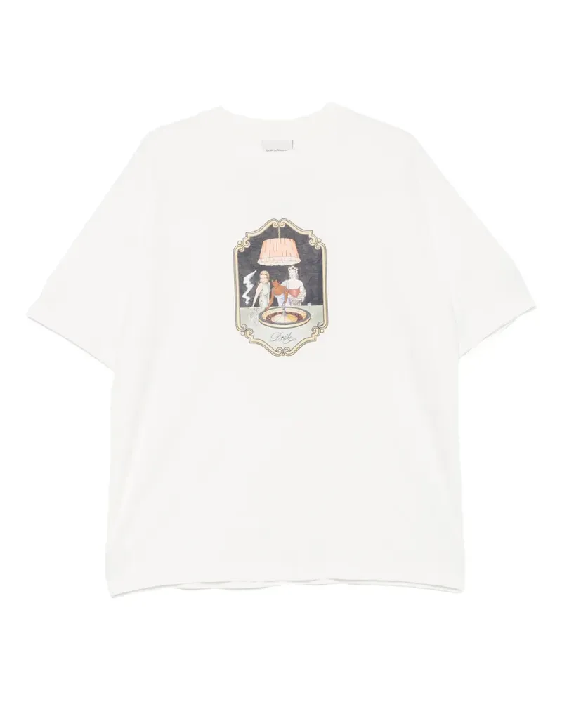 Drôle de Monsieur T-Shirt mit grafischem Print - Weiß Weiß