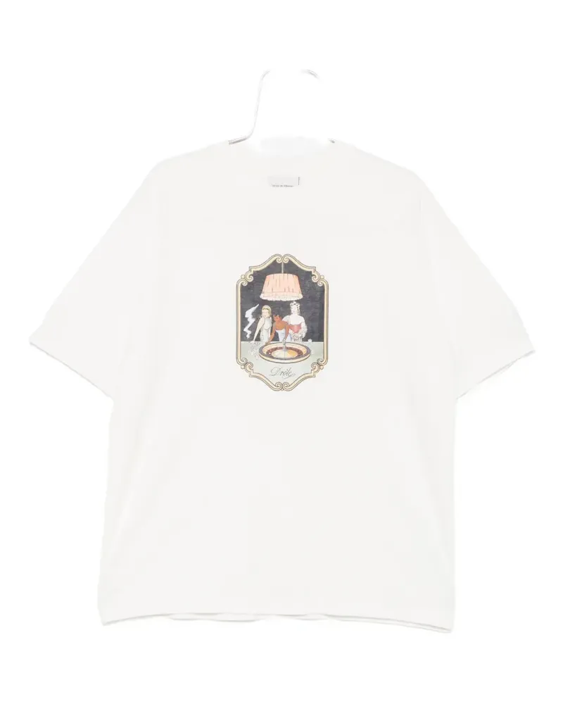 Drôle de Monsieur graphic-print T-shirt - Weiß Weiß