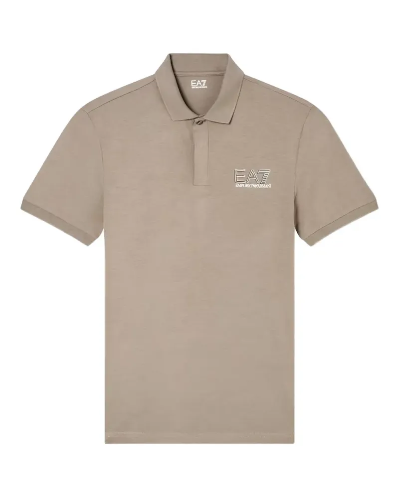 EA7 Poloshirt mit Logo-Print - Nude Nude