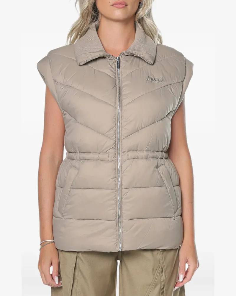 Karl Lagerfeld quilted drawstring-waist gilet - Nude Nude