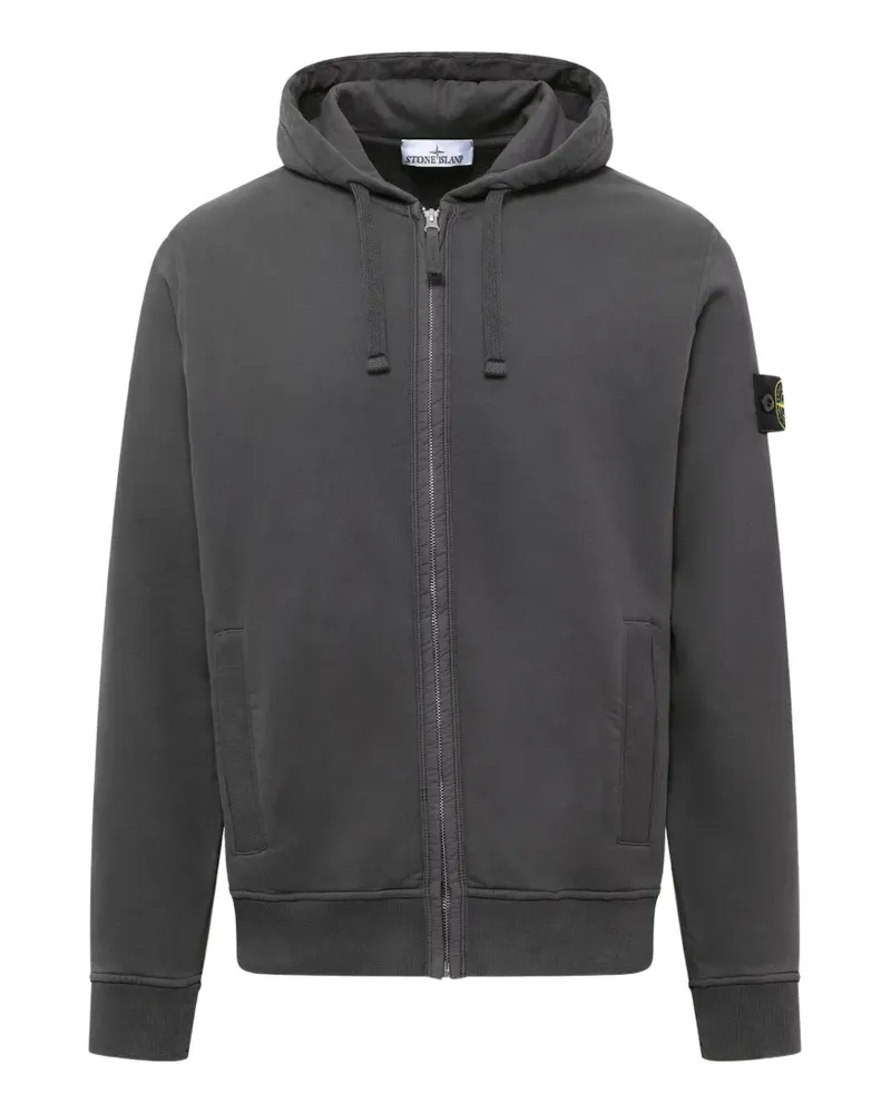 Stone Island 6100067 brushed organic cotton fleece zip-up hoodie - Grau Grau