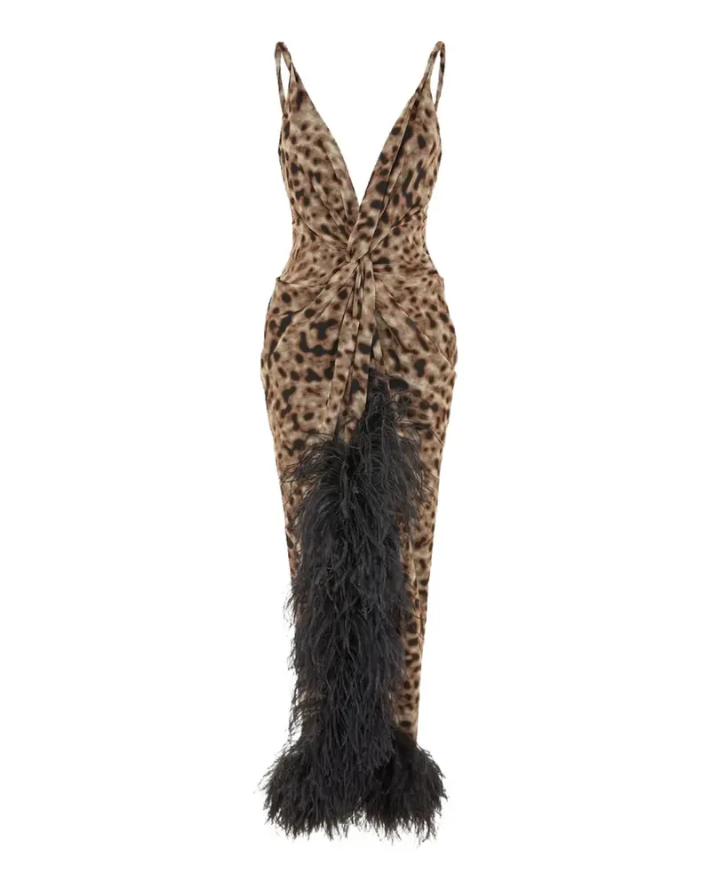 16ARLINGTON Wye Maxikleid mit Leopardenprint - Braun Braun