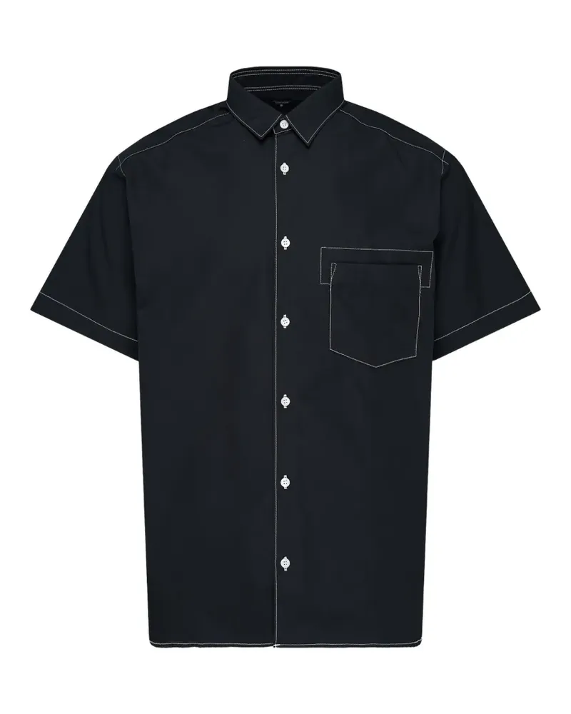 Comme des Garçons contrast-stitch short-sleeve shirt - Schwarz Schwarz