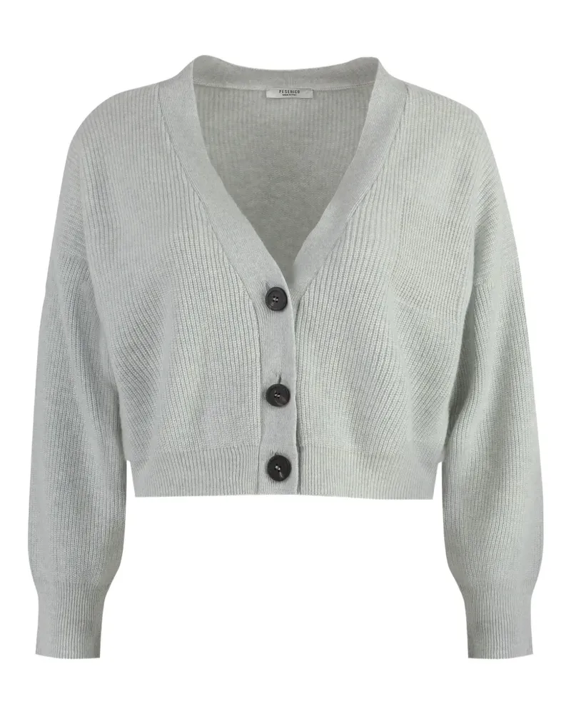 Peserico Gerippter Cardigan mit Knöpfen - Grau Grau