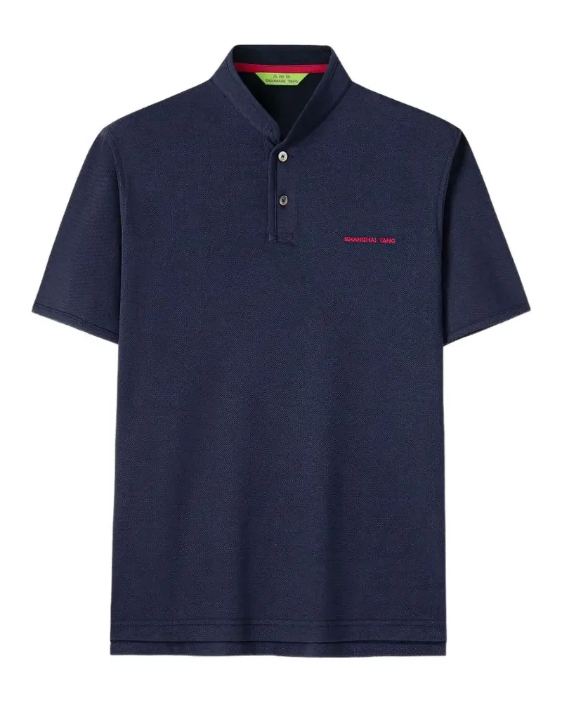 Shanghai Tang Poloshirt mit Pferdestickerei - Blau Blau
