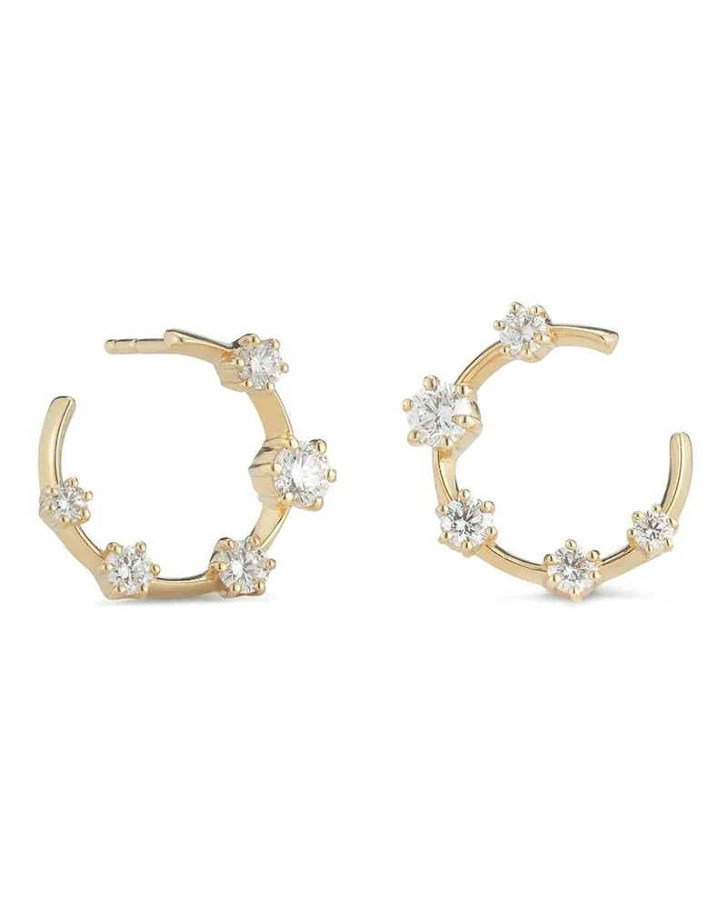 Jade Trau 18kt Gelbgoldcreolen mit Diamanten Gold