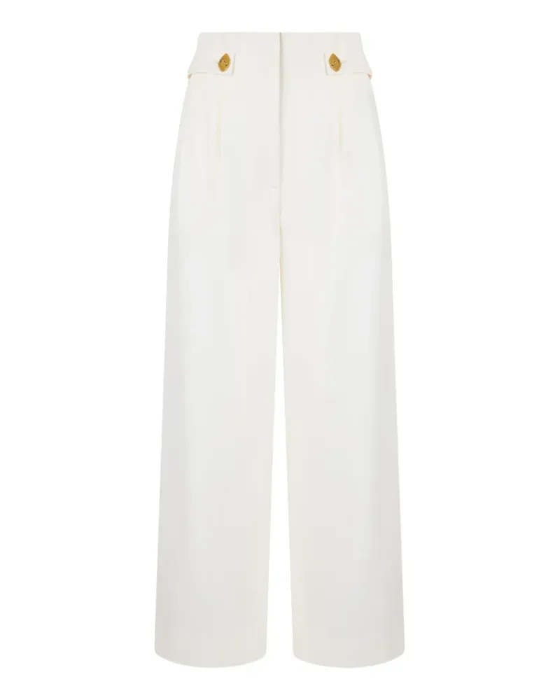 Moschino button-detail wide-leg tailored trousers - Nude Nude