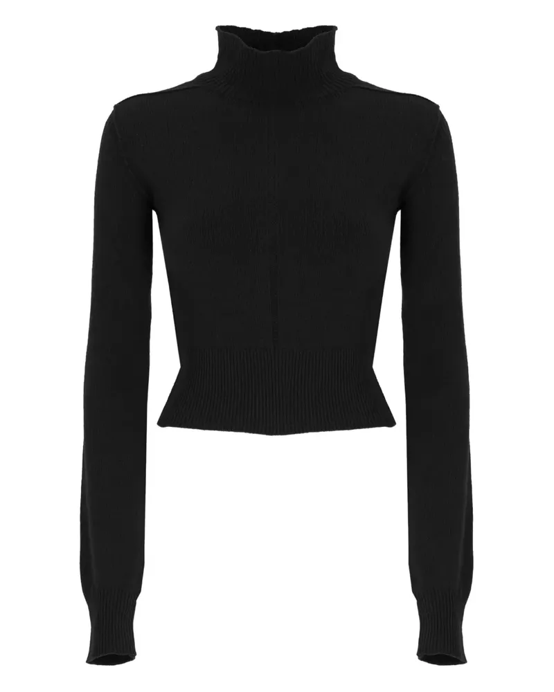 Rick Owens high-neck ribbed sweater - Schwarz Schwarz